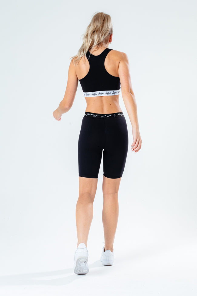 Hype Black Oversized T-Shirt & Cycle Shorts Women'S Set