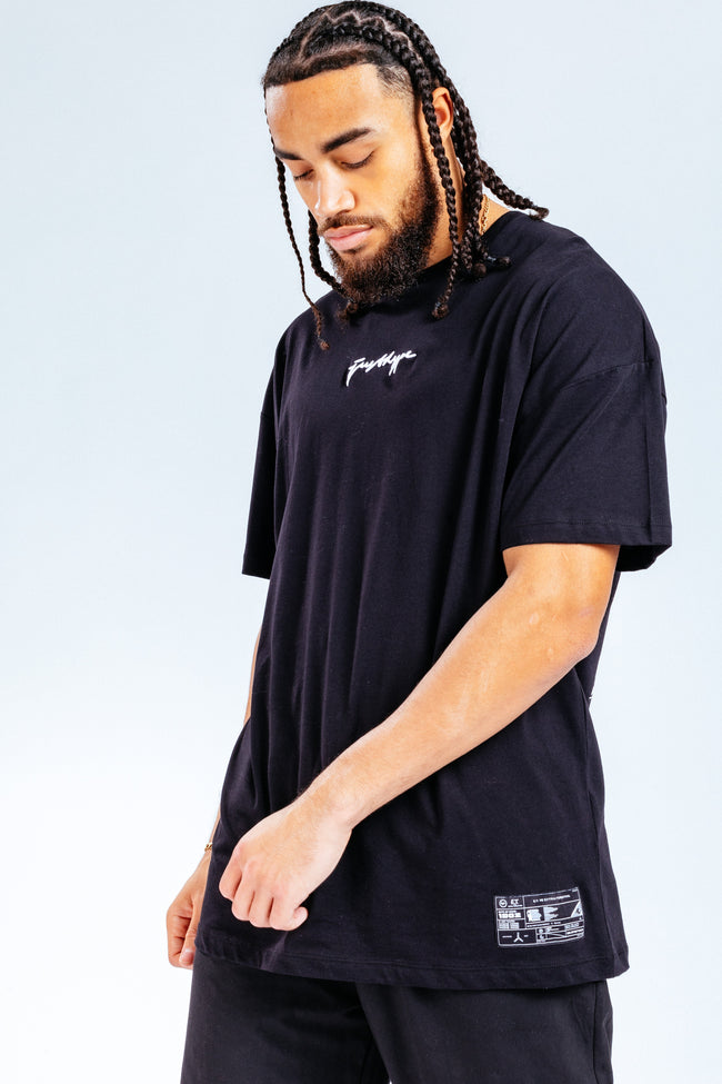 HYPE X E.T BLACK OVERSIZED BACK PRINT ADULT T-SHIRT