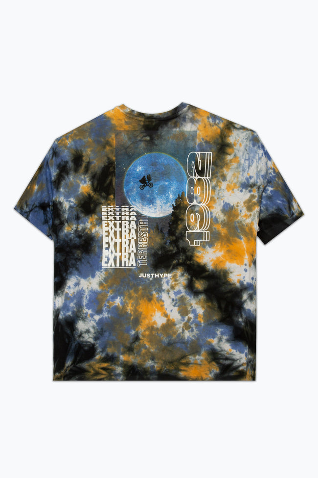 HYPE X E.T ORANGE AND BLACK TIE DYE BACK PRINT ADULT T-SHIRT