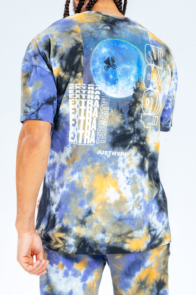 HYPE X E.T ORANGE AND BLACK TIE DYE BACK PRINT ADULT T-SHIRT