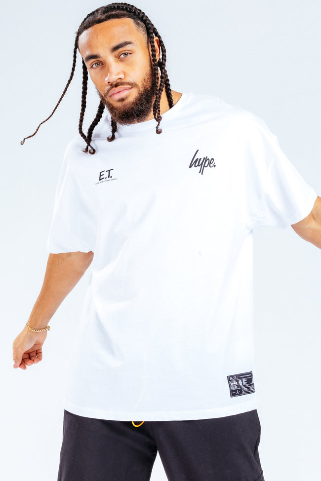 HYPE X E.T WHITE OVERSIZED BACK PRINT ADULT T-SHIRT