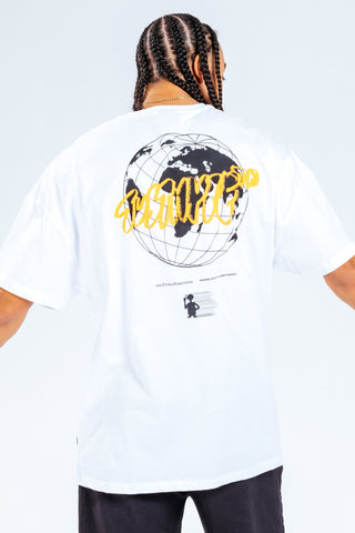 HYPE X E.T WHITE OVERSIZED BACK PRINT ADULT T-SHIRT