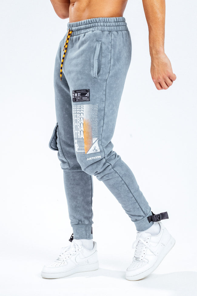 HYPE X E.T GREY POCKET DETAIL MEN'S JOGGERS