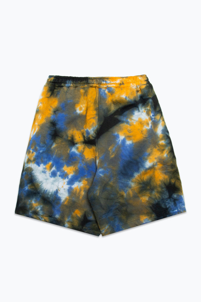 HYPE X E.T ORANGE AND BLACK TIE DYE LOGO MEN'S SHORTS