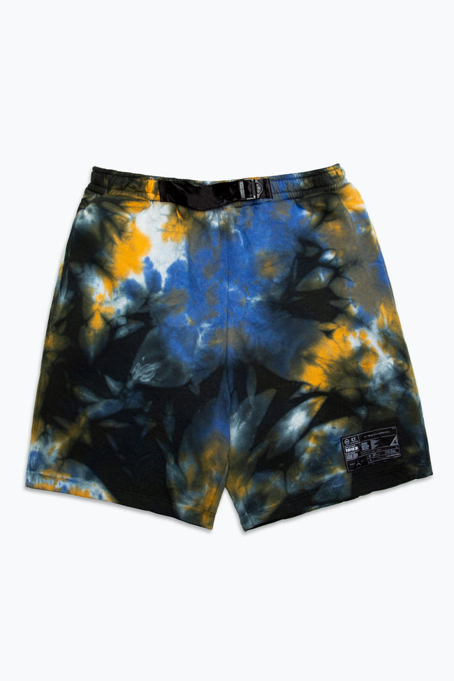 HYPE X E.T ORANGE AND BLACK TIE DYE LOGO MEN'S SHORTS