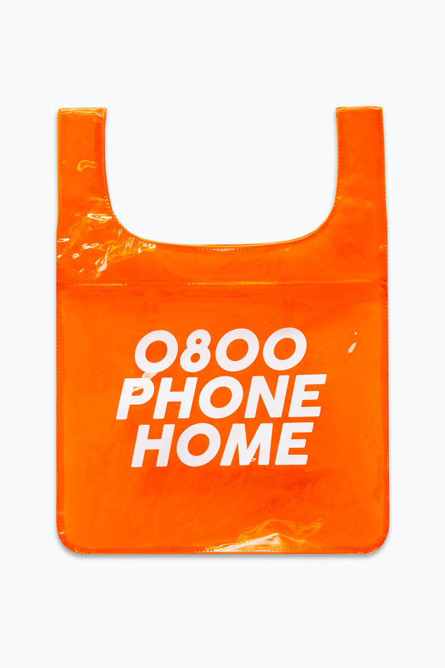 HYPE X E.T ORANGE SLOGAN LOGO SHOPPER BAG