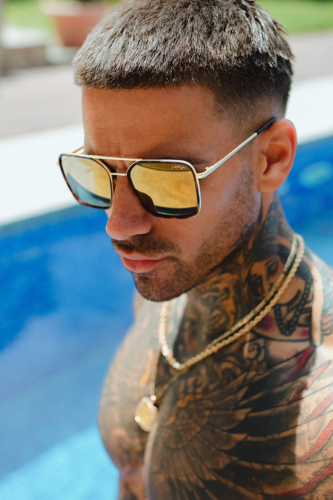 HYPE BLOCK GOLD TORTOISE SHELL SUNGLASSES