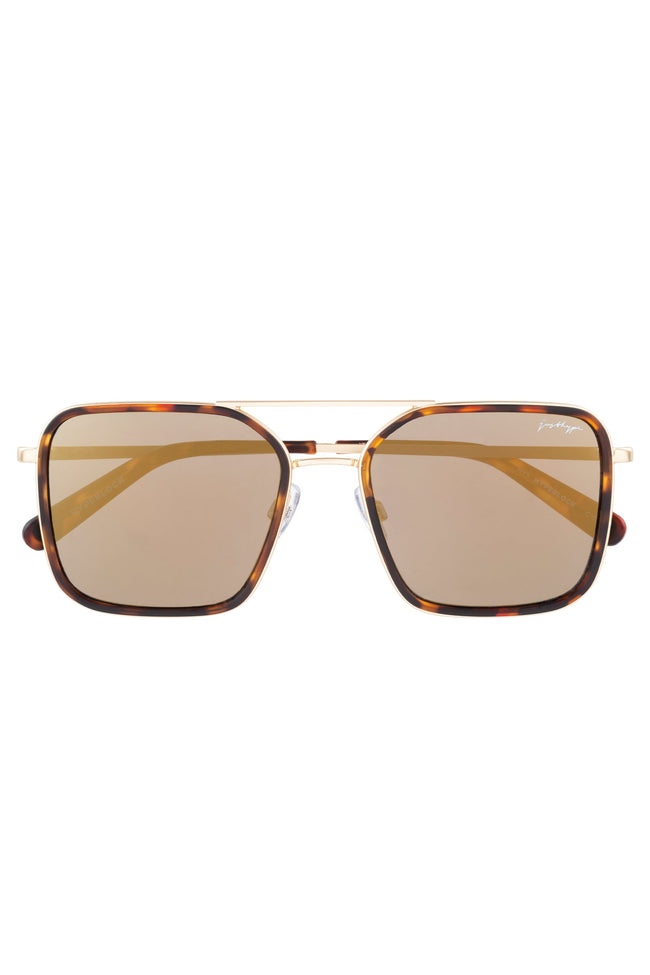 HYPE BLOCK GOLD TORTOISE SHELL SUNGLASSES