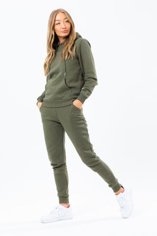 HYPE KHAKI TONAL SCRIBBLE LOGO WOMEN'S PULLOVER HOODIE