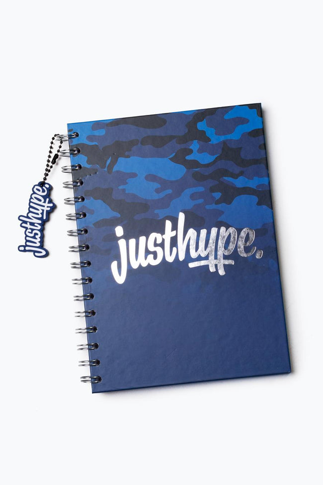 HYPE BLUE CAMO A5 NOTEBOOK WITH RUBBER CHARM