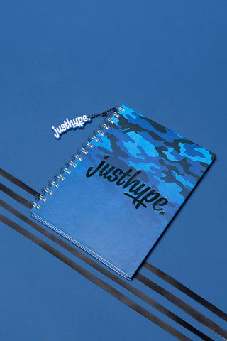 Hype Blue Camo A5 Notebook With Rubber Charm