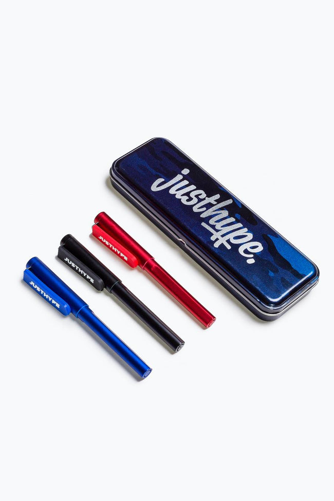 Hype Blue Camo 3 Pens Tin Set