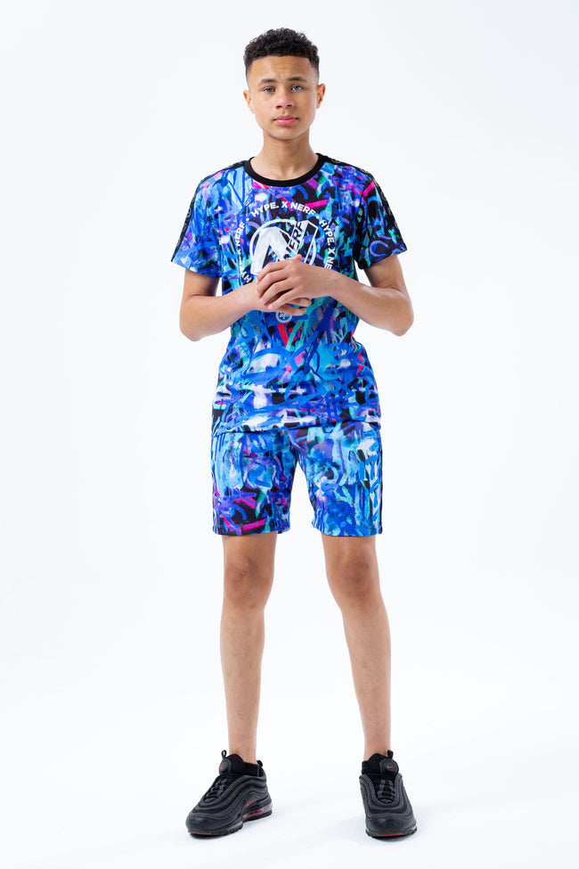 HYPE X NERF BLUE GRAFFITI KIDS SHORTS