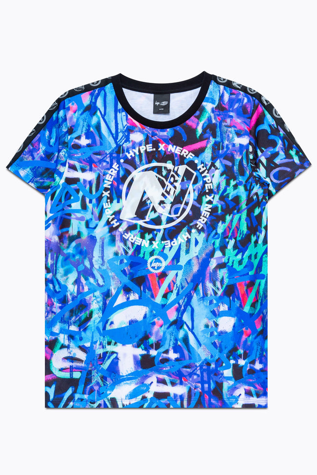 HYPE X NERF BLUE GRAFFITI KIDS T-SHIRT