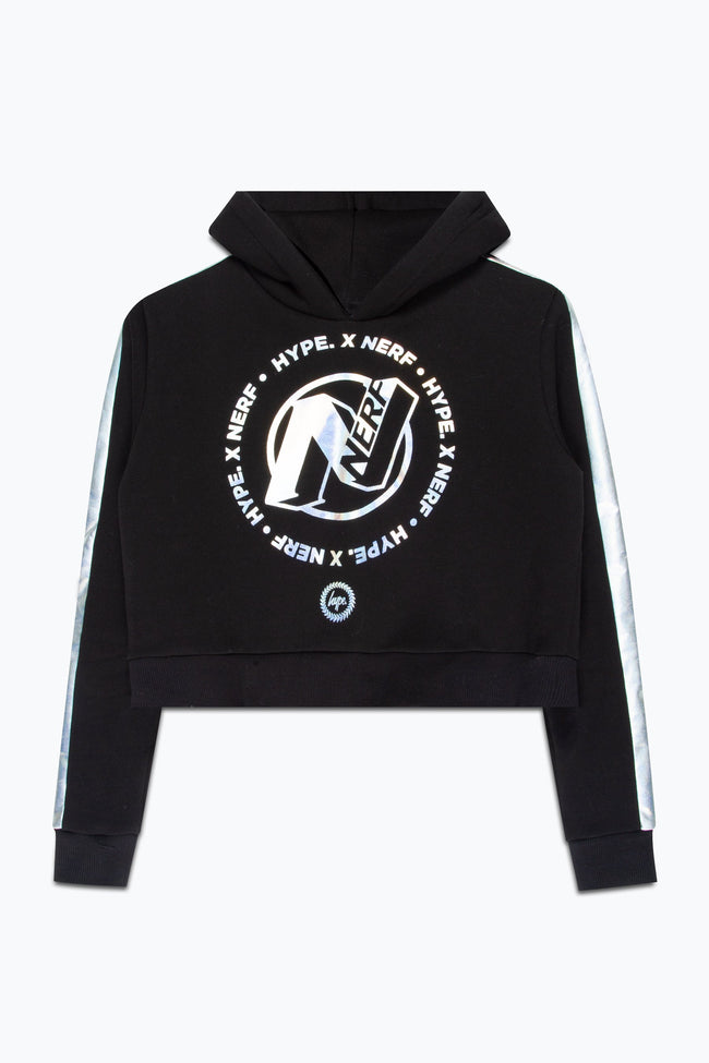 HYPE X NERF HOLO LOGO GIRLS CROP PULLOVER HOODIE