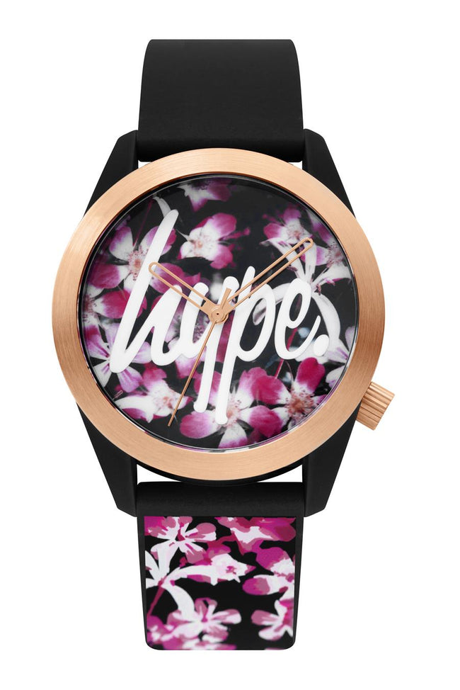 HYPE BLACK FLORAL KIDS WATCH