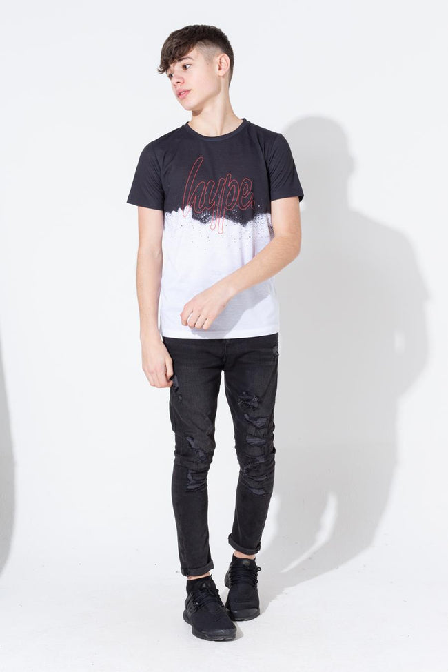 Hype Blotch Splatter Fade Script Kids T-Shirt