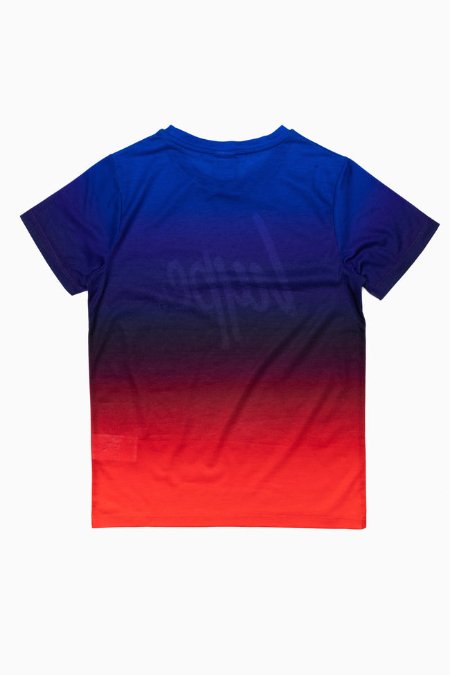 HYPE BLUE RED FADE KIDS T-SHIRT & FACE MASK SET