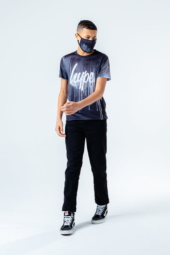 HYPE MONO DRIP KIDS T-SHIRT & FACE MASK SET