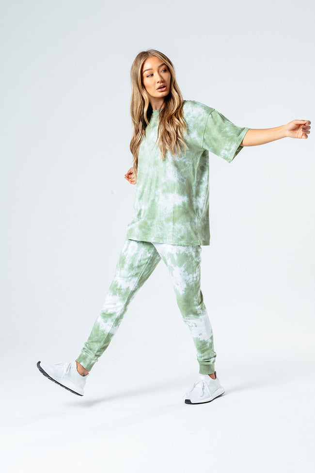 Hype Green Tie Dye Women'S Oversized T-Shirt