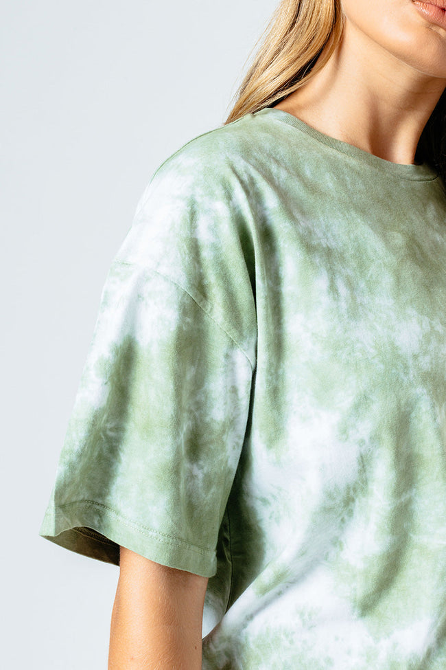 Hype Green Tie Dye Women'S Oversized T-Shirt