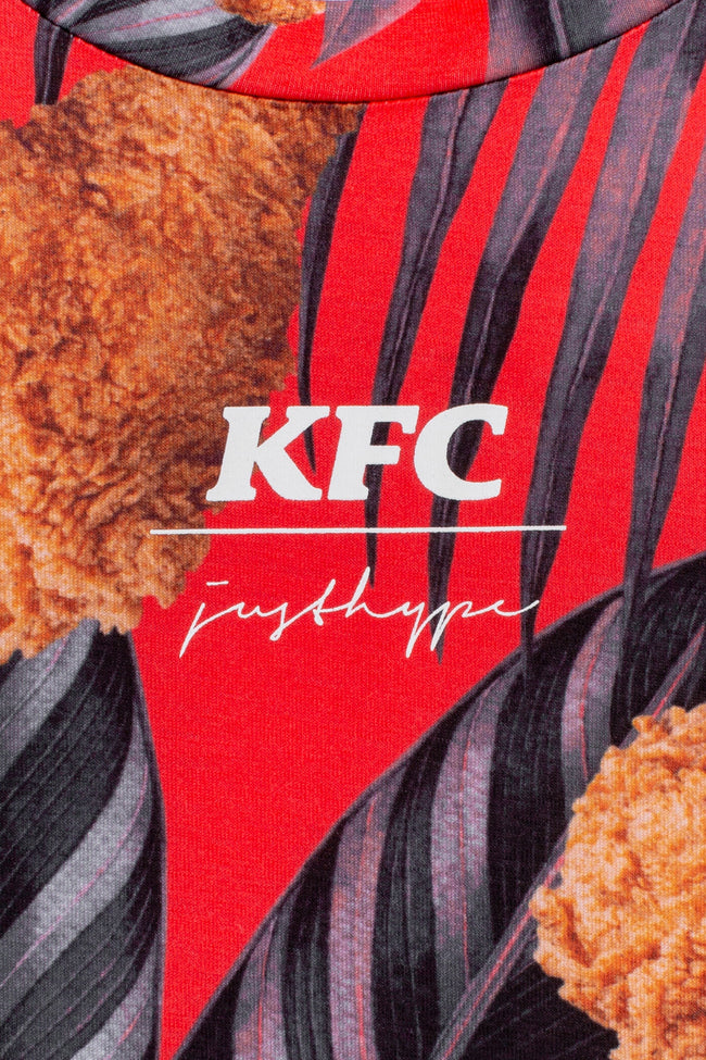 HYPE X KFC RED PALM PRINT T-SHIRT