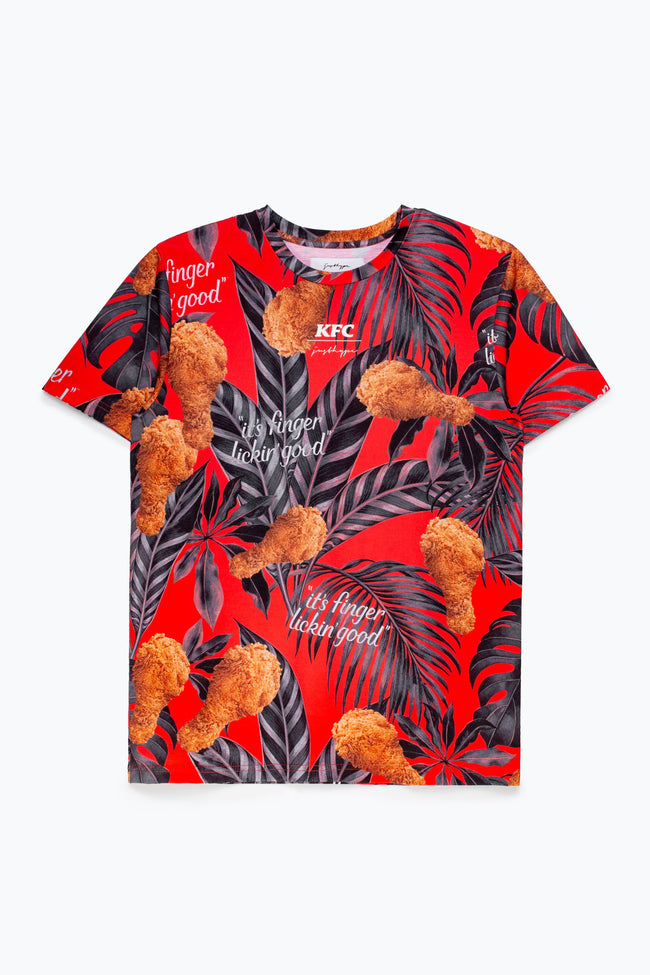 HYPE X KFC RED PALM PRINT T-SHIRT