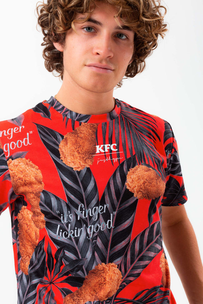 HYPE X KFC RED PALM PRINT T-SHIRT