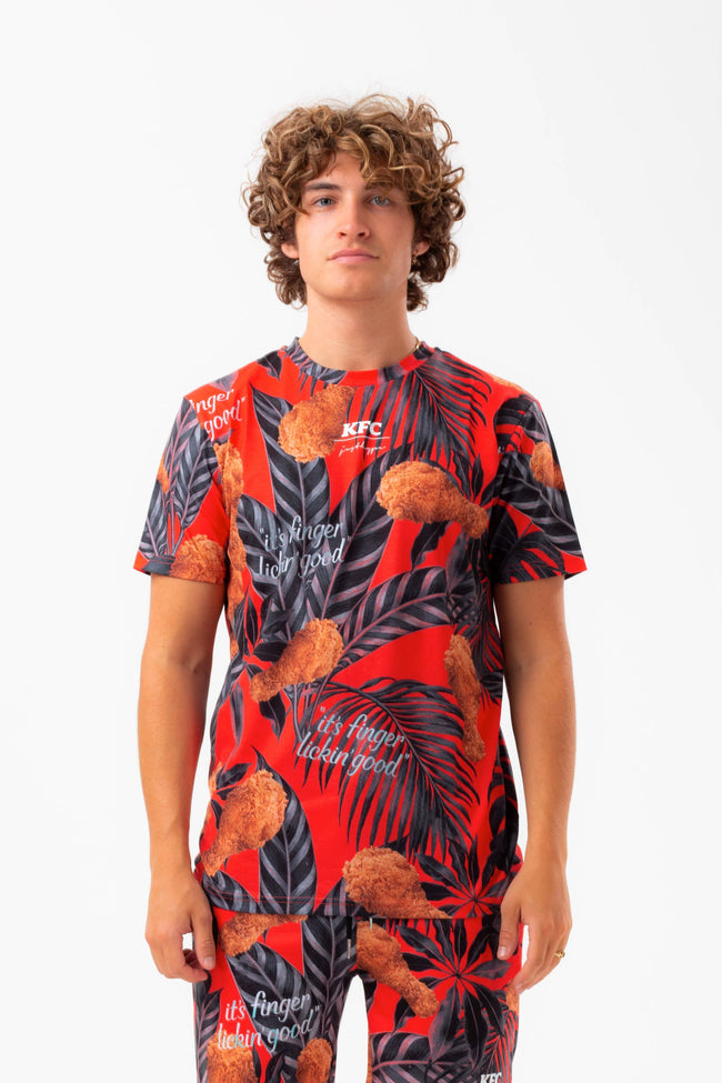 HYPE X KFC RED PALM PRINT T-SHIRT