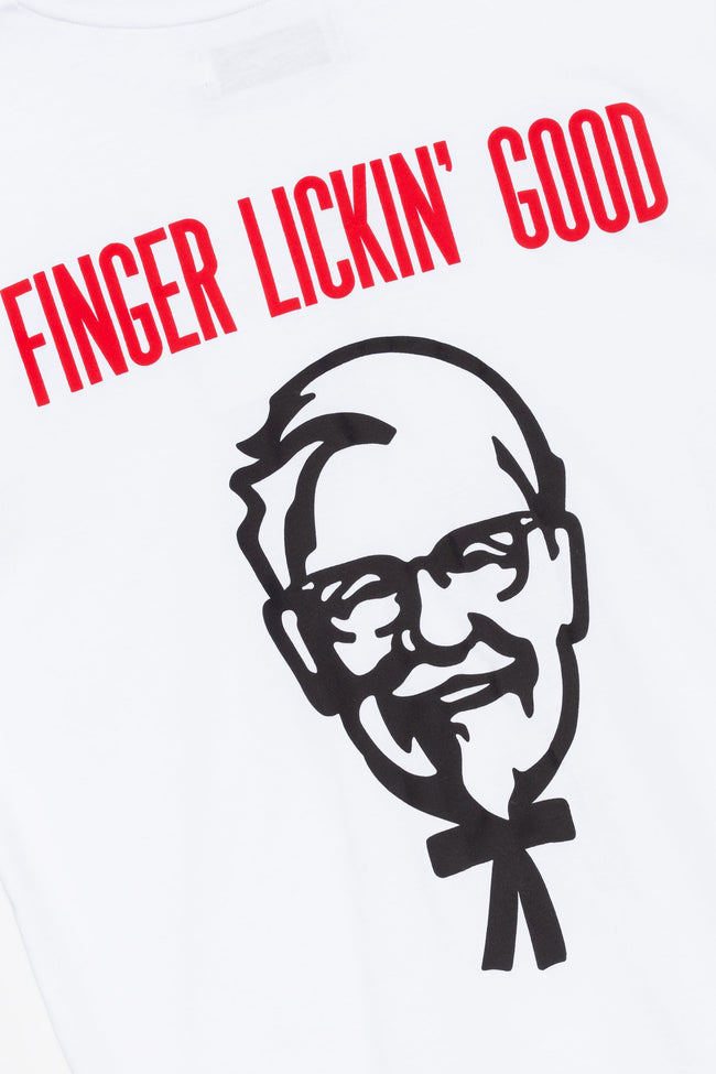 HYPE X KFC WHITE COLONEL 'FINGER LICKIN' GOOD' T-SHIRT