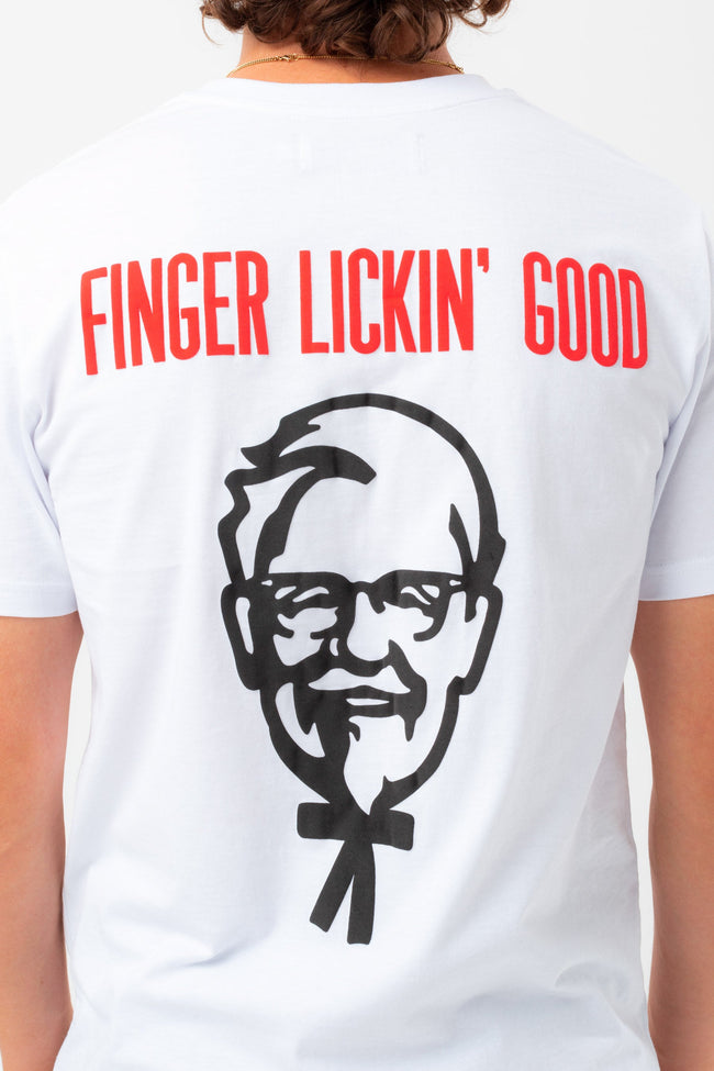 HYPE X KFC WHITE COLONEL 'FINGER LICKIN' GOOD' T-SHIRT