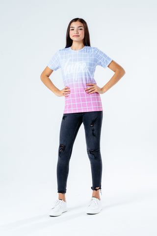 Hype Pink Fade Grid Kids T-Shirt