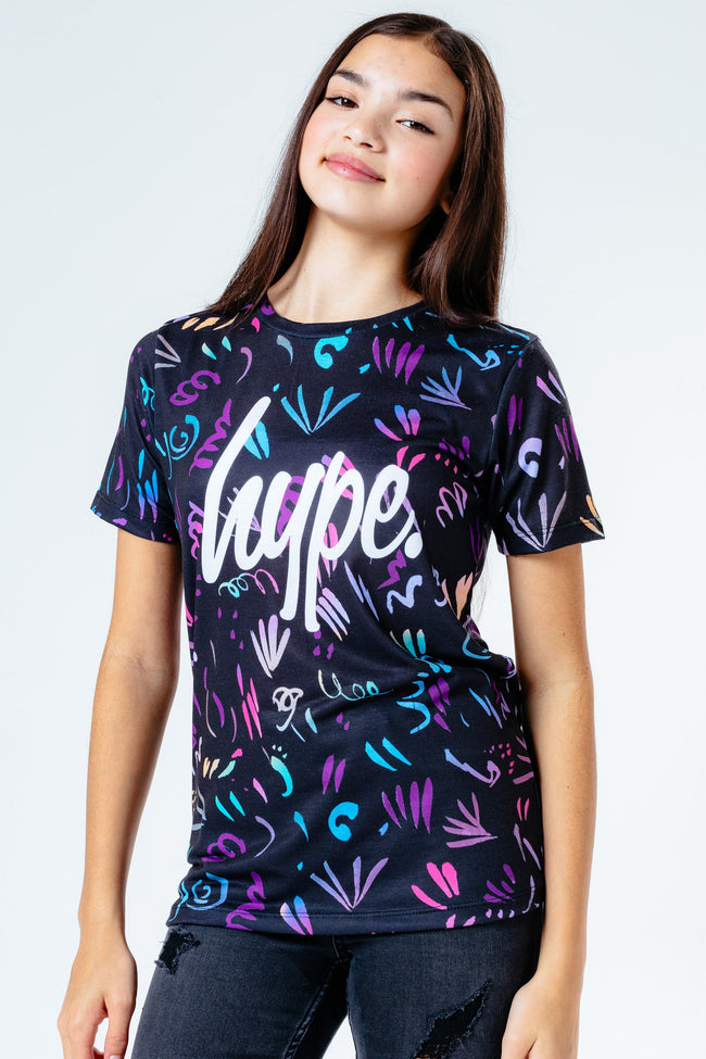 HYPE BLACK DOODLE KIDS T-SHIRT