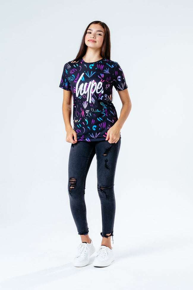 Hype Black Doodle Kids T-Shirt