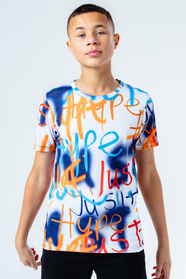 HYPE MULTI DOODLE REPEAT LOGO KIDS T-SHIRT