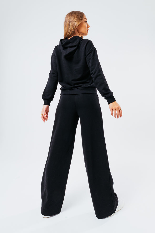 WOMEN'S BLACK SWEAT L/S T-SHIRT & FLARED JOGGERS