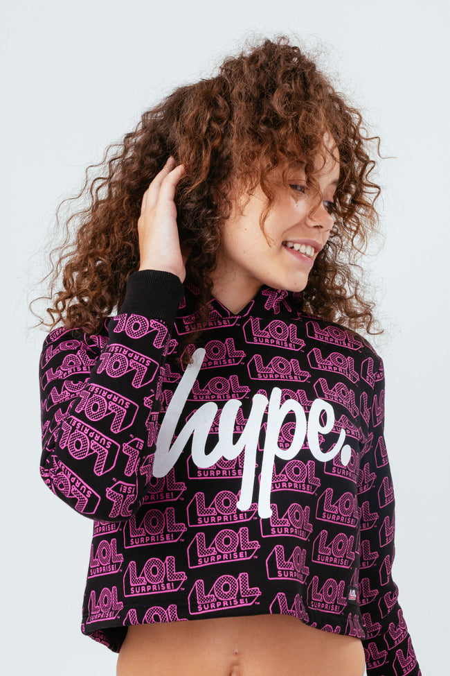 HYPE X L.O.L. LOGO GIRLS CROP HOODIE