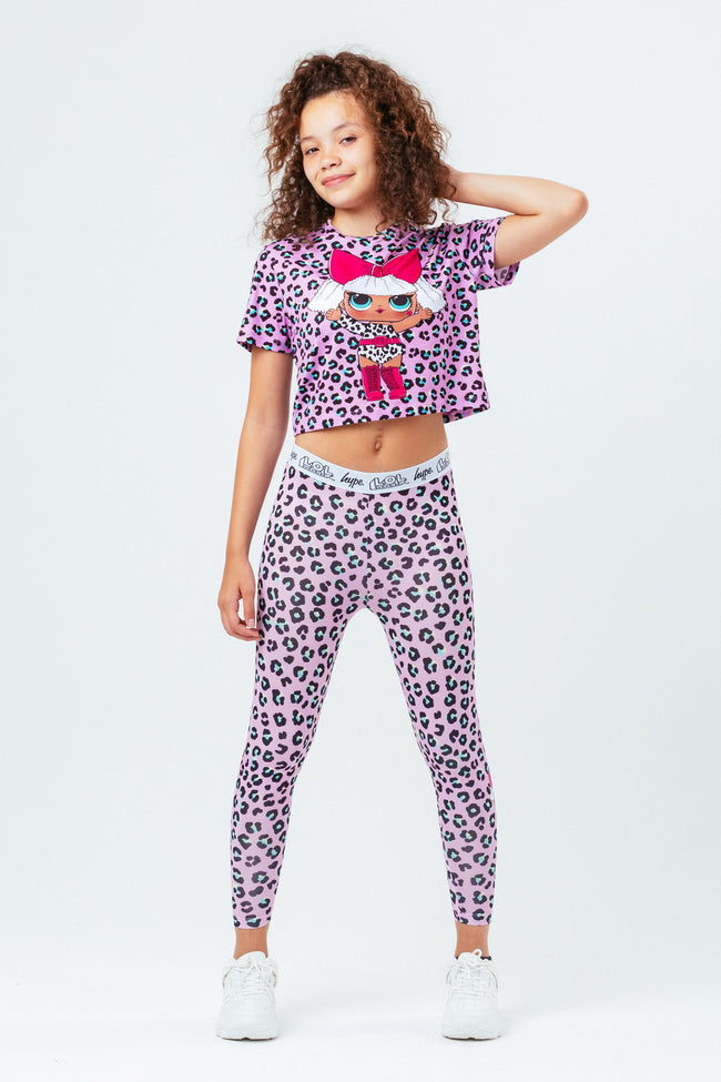 HYPE X L.O.L. LEOPARD DIVA GIRLS CROP T-SHIRT