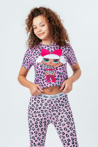 HYPE X L.O.L. LEOPARD DIVA GIRLS CROP T-SHIRT