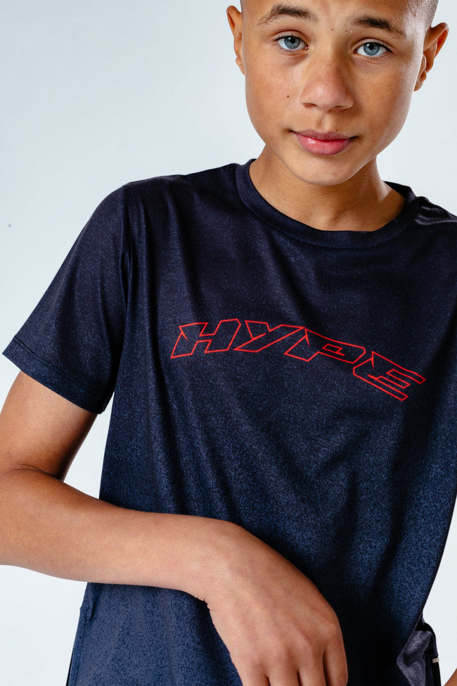 Hype Black Fade Zip Detail Kids T-Shirt