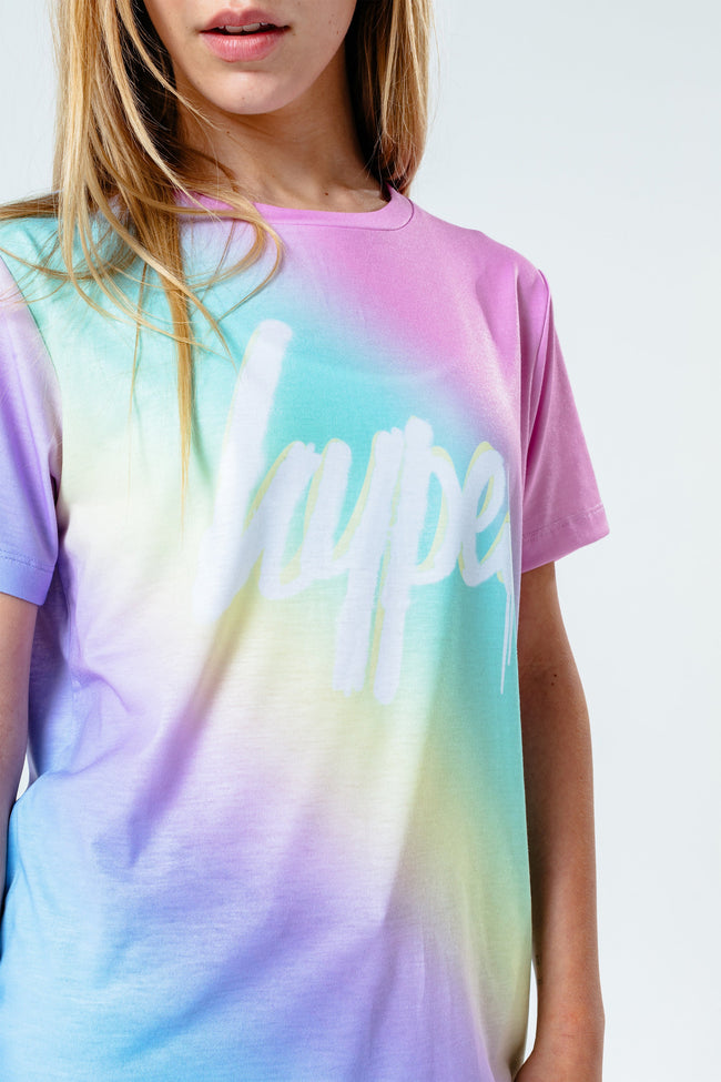 Hype Multi Pastel Drip Script Kids T-Shirt