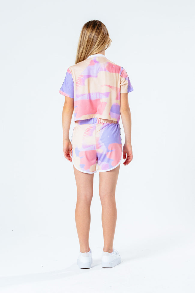 Hype Peach Taped Spray Kids Crop T-Shirt