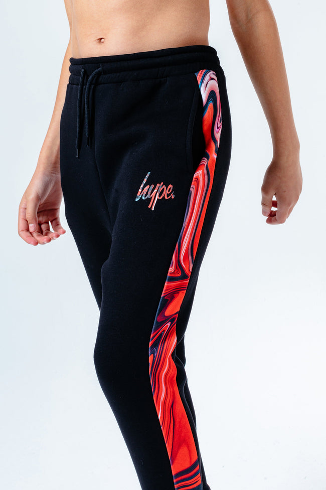 Hype Red Marble Panel Kids Joggers