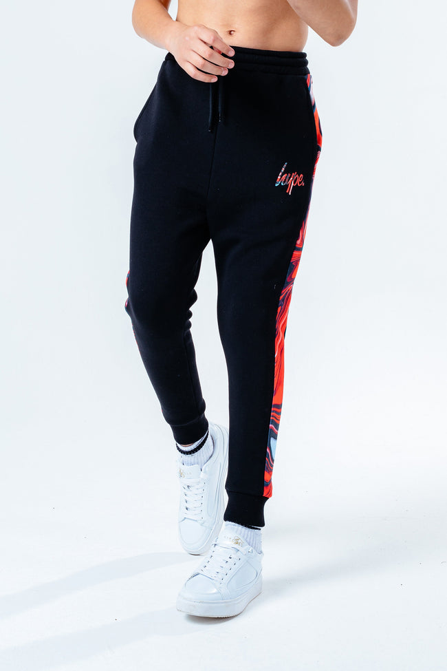 HYPE RED MARBLE PANEL KIDS JOGGERS