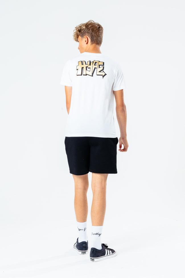 Hype Black Graffiti Repeat Logo Kids Shorts