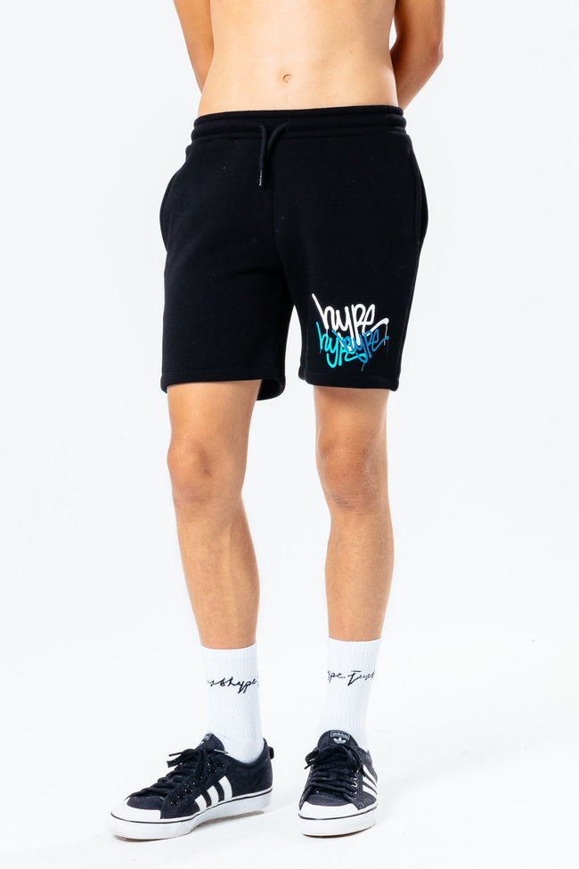 Hype Black Graffiti Repeat Logo Kids Shorts