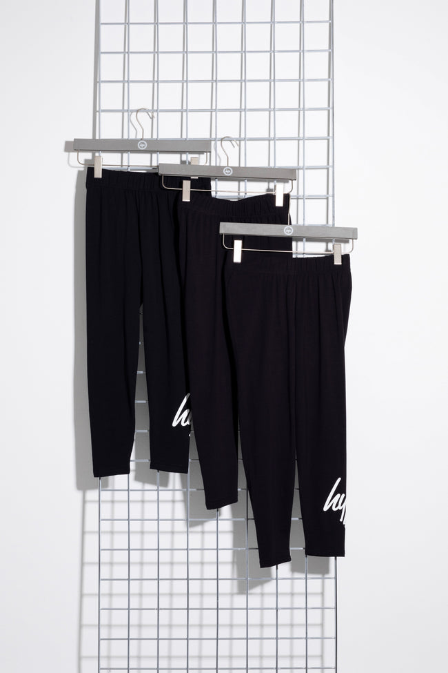 HYPE THREE PACK BLACK KIDS LEGGINGS