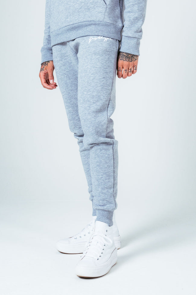 HYPE GREY/WHITE SCRIBBLE SCRIPT MEN'S TRACKSUIT