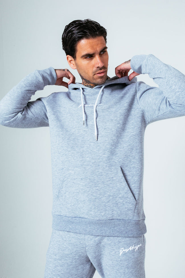 HYPE GREY/WHITE SCRIBBLE SCRIPT MEN'S TRACKSUIT