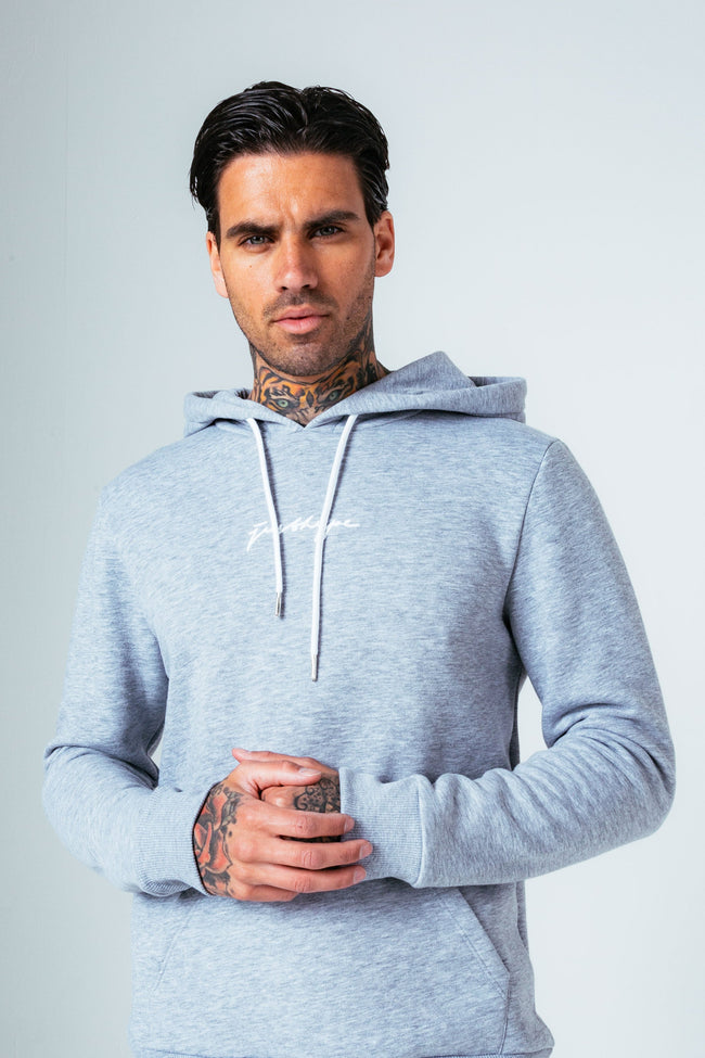 HYPE GREY/WHITE SCRIBBLE SCRIPT MEN'S TRACKSUIT